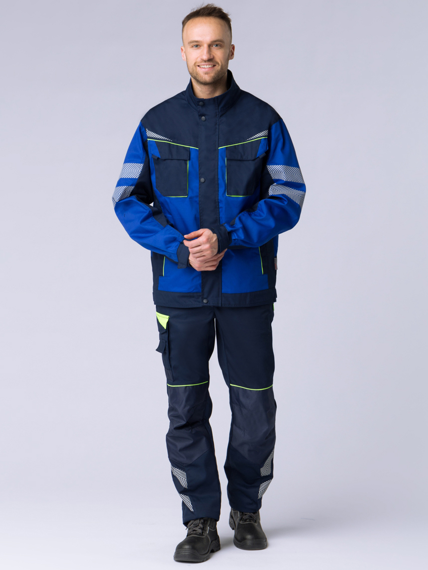 Куртка укороченная мужская ProfLineSpecialist (тк.Смесовая,240), т.синий/васильковый