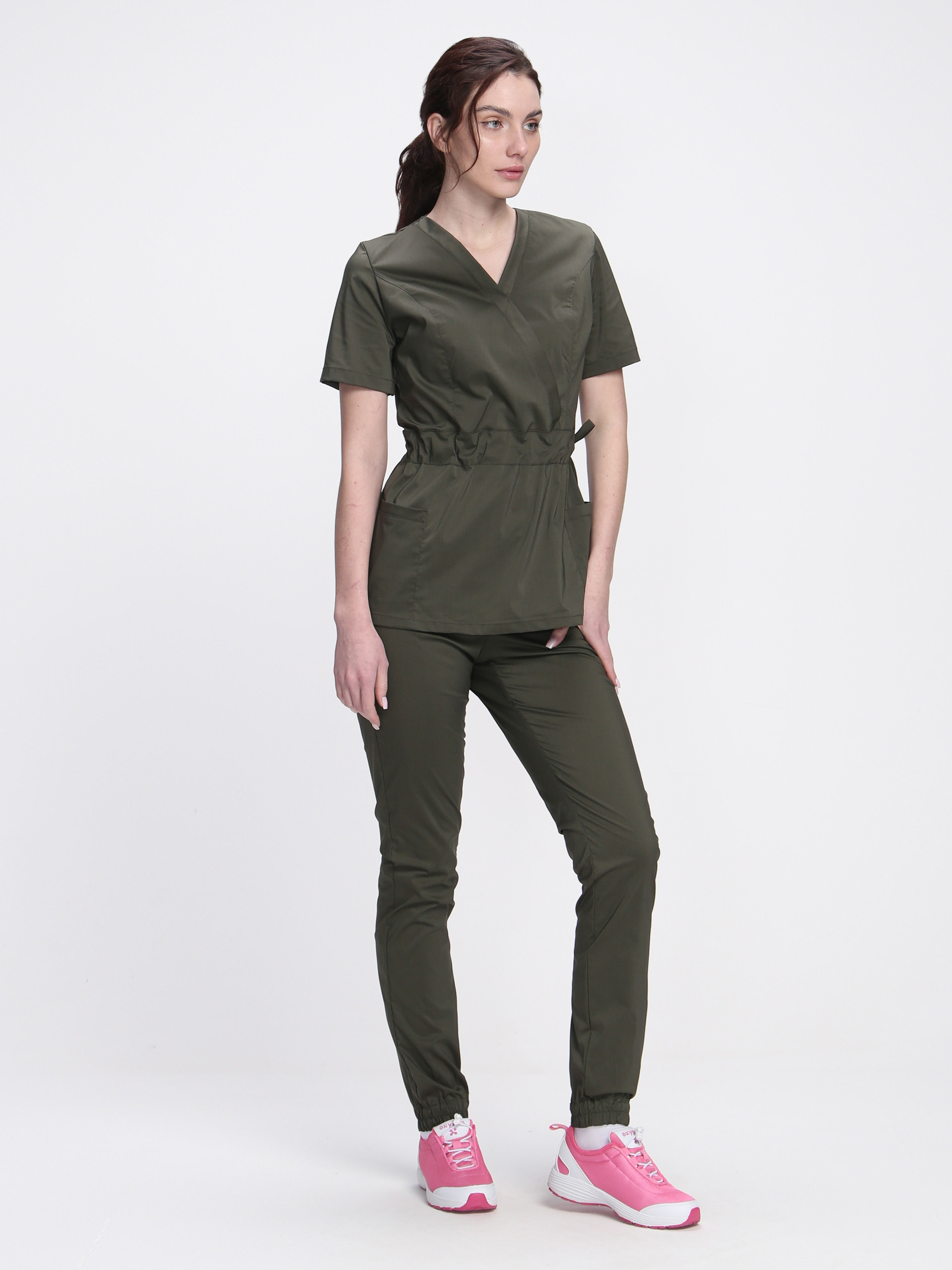 Костюм женский хирургический MedLine (тк.Стрейч,120), хаки