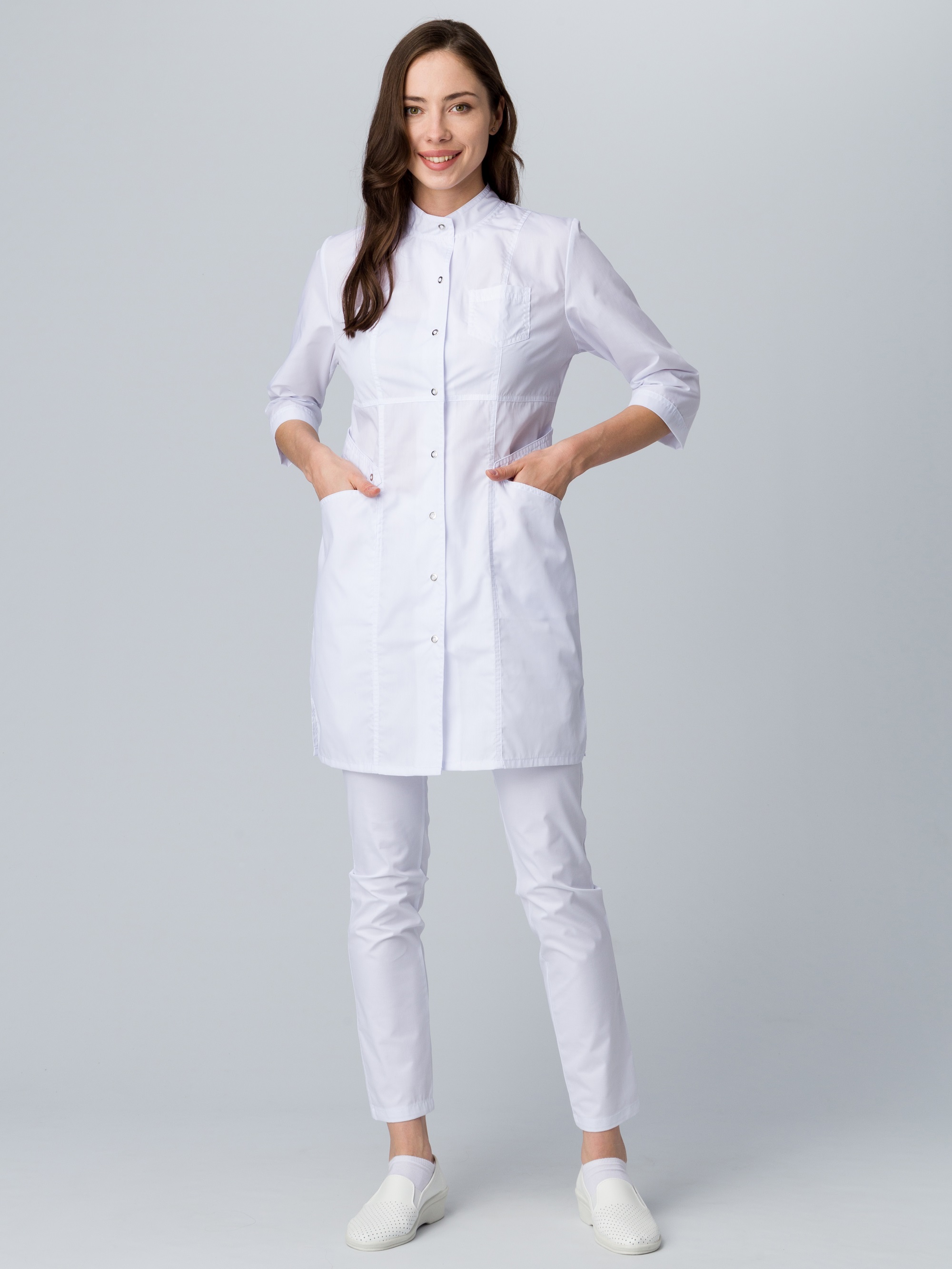Халат женский MedLine Ева (тк.Смесовая,120), белый