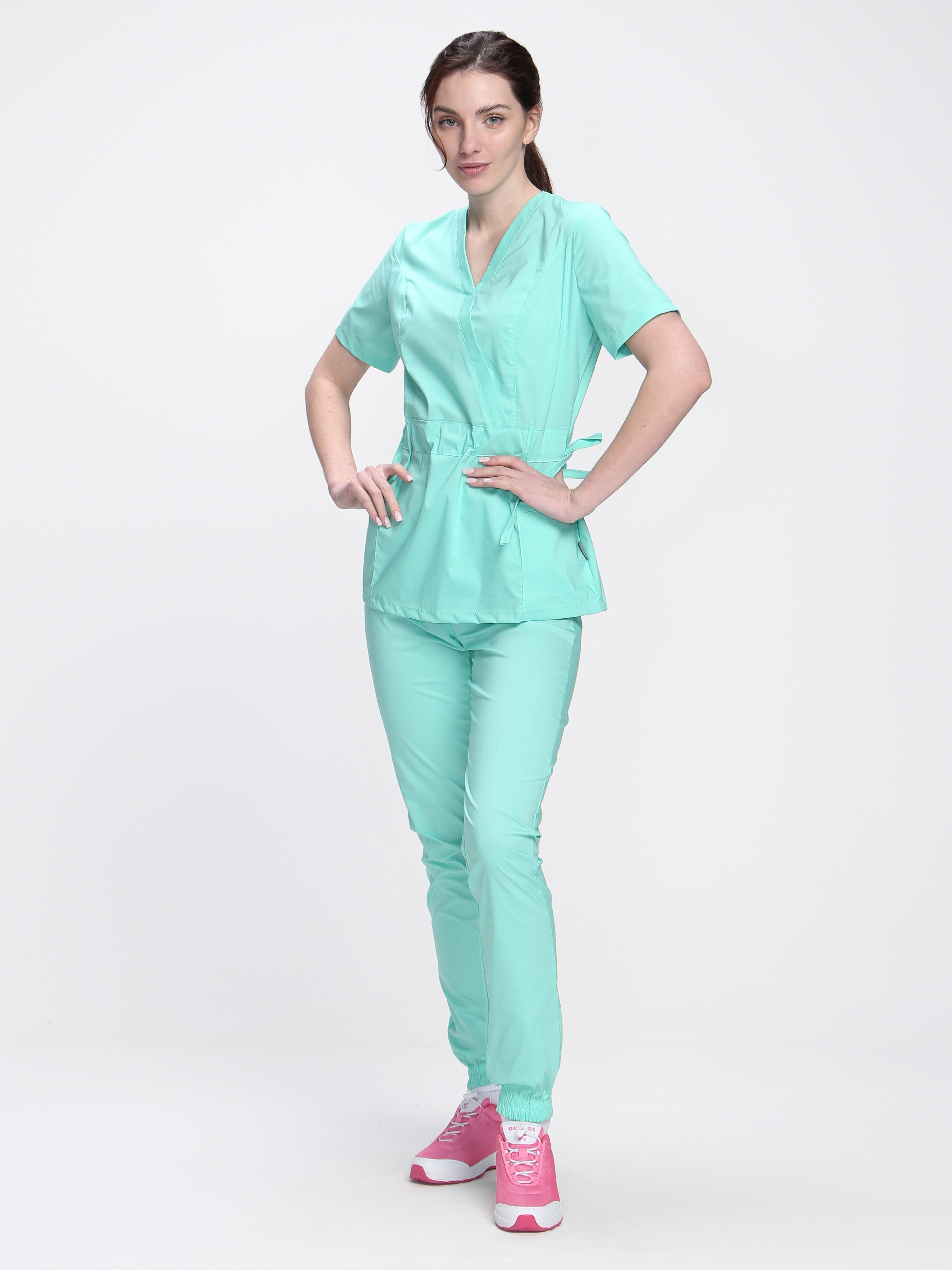 Костюм женский хирургический MedLine (тк.Стрейч,120), мятный